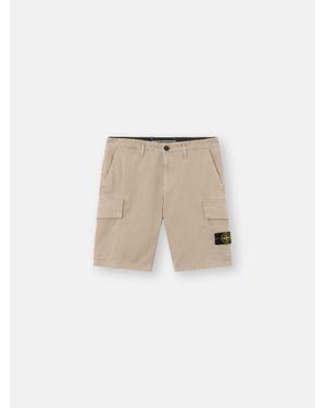 Stone Island L100018 Organic Cotton Stretch Broken Twill 'Old' Effect - Natural