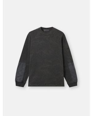 Stone Island 6100033 Uneven Pigment Dyed Vanisé Cotton Jersey - Nero