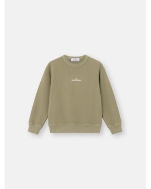 Stone Island 6100014 Brushed Organic Cotton Fleece - Grün