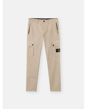 Stone Island 3100053 Brushed Organic Cotton Canvas 'Old' Effect - Natural