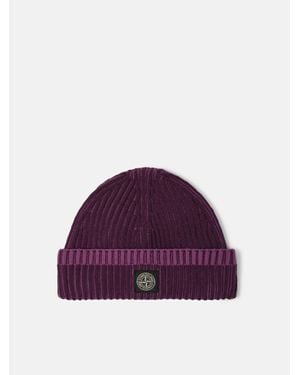 Stone Island N12C5 Vanisé Full Rib Rws Wool - Viola