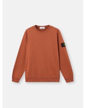 Stone Island 6100049 Brushed Organic Cotton Fleece, Homme, Taille - Orange