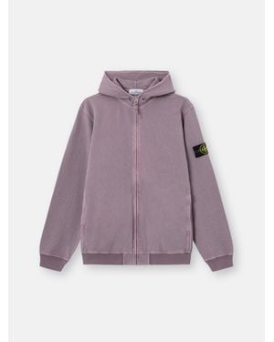 Stone Island 6100032 Malfilé Fleece 'Old' Effect - Purple