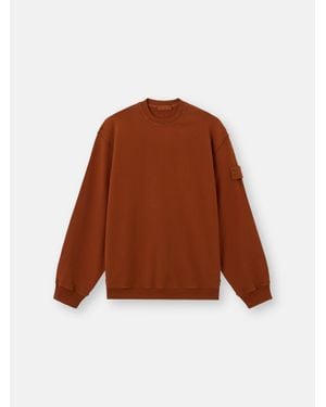 Stone Island 6100069 Stretch Cotton Fleece S. I. Ghost - Marrón