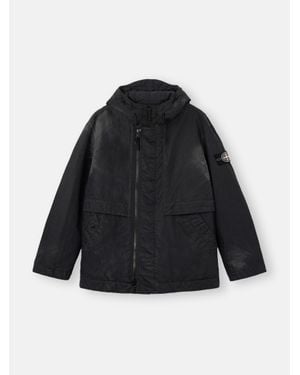 Stone Island 4100072 Dense Nylon-Tc, Hand Sprayed Reflective - Black