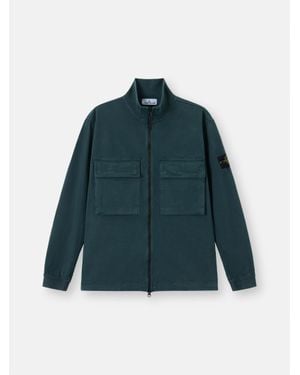 Stone Island 1200024 Stretch Organic Broken Twill Cotton 'Old' Effect - Blue