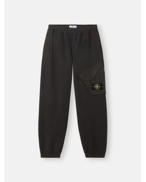 Stone Island 6200004 Brushed Organic Cotton Fleece - Schwarz