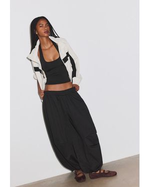 Stradivarius Pantaloni Jogger A Palloncino Con Stopper - Nero