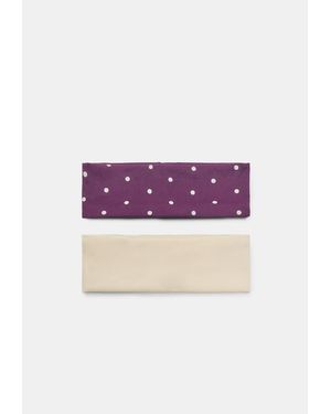 Stradivarius Set 2 Fasce Elastiche Per Capelli A Pois - Viola