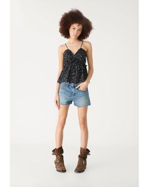 Stradivarius Top Con Spalline E Laccetti - Blu