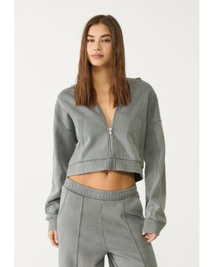 Stradivarius Felpa Cappuccio Tasche - Grigio