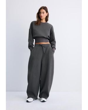Stradivarius Felpa Cropped Con Fascia - Nero