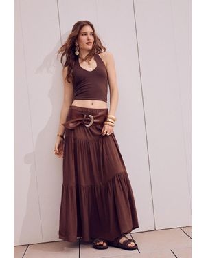 Stradivarius Falda Midi Boho - Viola