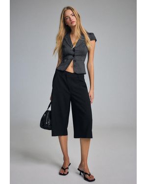 Stradivarius Camicia A Maniche Corte Con Tasche - Blu