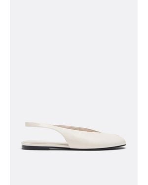 Stradivarius Ballerine Basse Slingback Peep Toe - Bianco