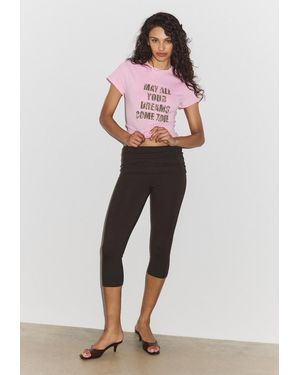 Stradivarius T-Shirt A Maniche Corte Con Scritta - Multicolore