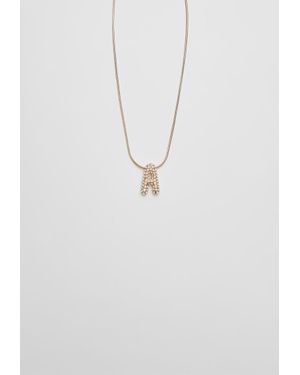 Stradivarius Collana Con Iniziale Di Strass - Bianco