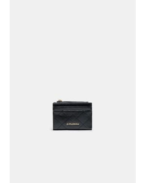 Stradivarius Portafoglio Portacarte Con Cuciture - Bianco