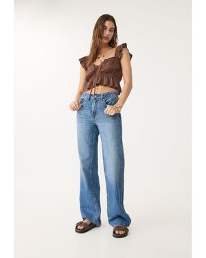Stradivarius Jeans D92 Straight Wide - Blu