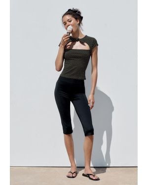 Stradivarius Maglietta A Pois Con Fiocco - Grigio