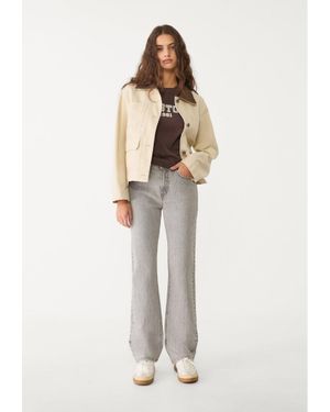 Stradivarius D98 Jeans Straight Effetto Vintage - Bianco