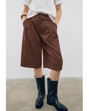Stradivarius Bermuda Elegante Con Pinces - Blu