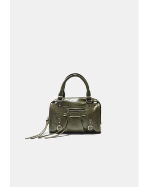 Stradivarius Borsa A Tracolla Bowling Con Cerniera - Verde