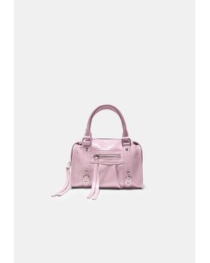 Stradivarius Borsa A Tracolla Bowling Con Cerniera - Rosa