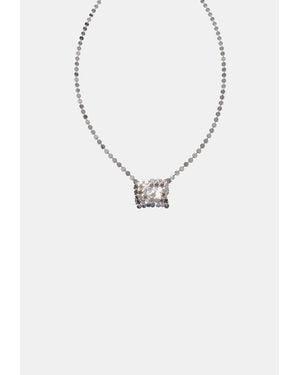 Stradivarius Collana Charm Maglia Metallica - Bianco