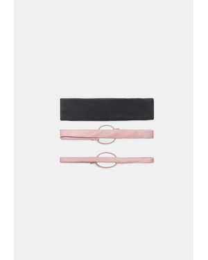 Stradivarius Set 3 Fasce Elastiche Sportive Per Capelli - Nero