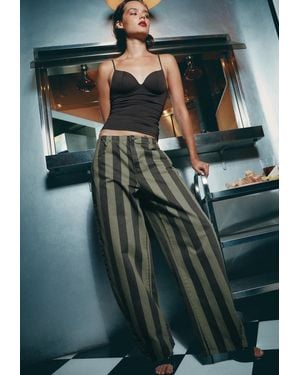 Stradivarius Jeans Barrel Con Regolatore - Verde