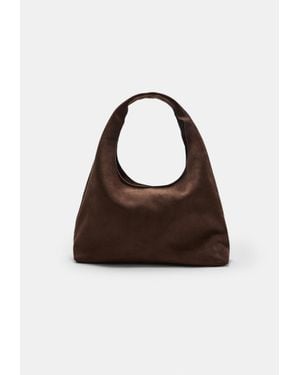 Stradivarius Borsa A Spalla Effetto Camoscio Marrone
