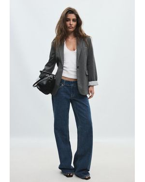 Stradivarius Blazer Regolare Pied-De-Poule - Blu