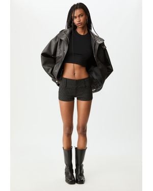 Stradivarius Mini Short Eleganti A Righe - Nero