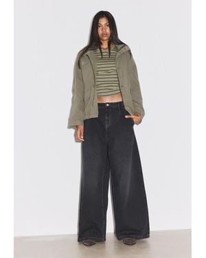 Stradivarius Jeans Wide Leg Con Pinces - Blu