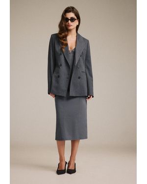 Stradivarius Vestito Midi - Grigio
