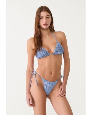 Stradivarius Top Bikini Triangolare Con Volant - Multicolore