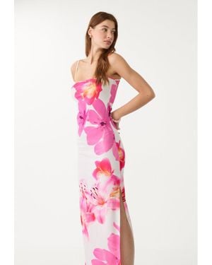 Stradivarius Vestito Lungo Con Bretelle - Rosa
