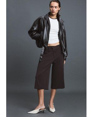 Stradivarius Bermuda Eleganti Con Vita Incrociata - Nero