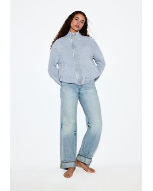 Stradivarius Giacca Di Jeans A Righe - Blu