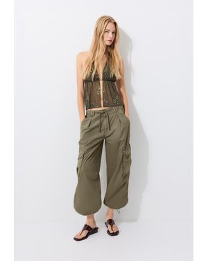 Stradivarius Top Halter Ricamato Con Brillantini - Neutro