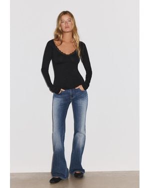 Stradivarius Maglietta Maniche Lunghe - Blu