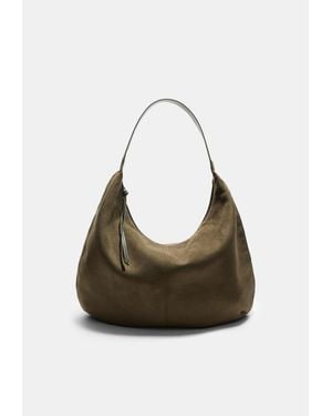 Stradivarius Borsa A Luna Effetto Camoscio - Nero