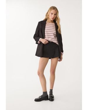 Stradivarius Gonna Pantalone Incrociata Con Cintura - Nero