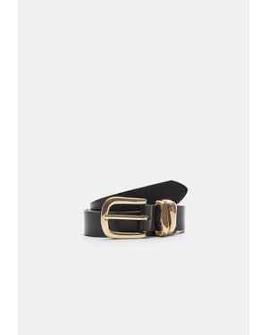 Stradivarius Cintura Basic Doppia Anella - Bianco