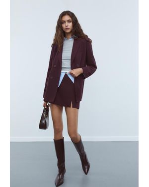 Stradivarius Pantaloncino A Gonna Con Apertura Laterale - Viola