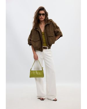 Stradivarius Giacca Oversize Effetto Camoscio - Bianco