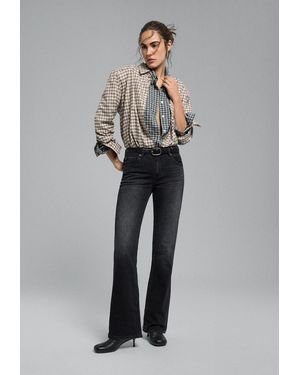 Stradivarius D68 Jeans Bootcut Con Cintura - Grigio