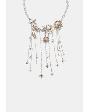 Stradivarius Collana Multicharm Luna E Stella - Bianco