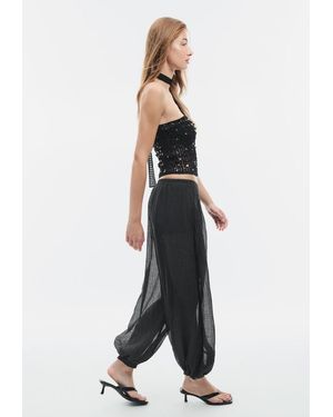 Stradivarius Pantaloni Da Gaucho Testurizzati - Nero